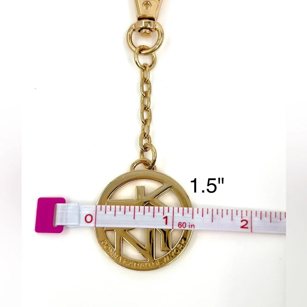 DKNY Donna Karan Gold Plated Logo Keychain Tag